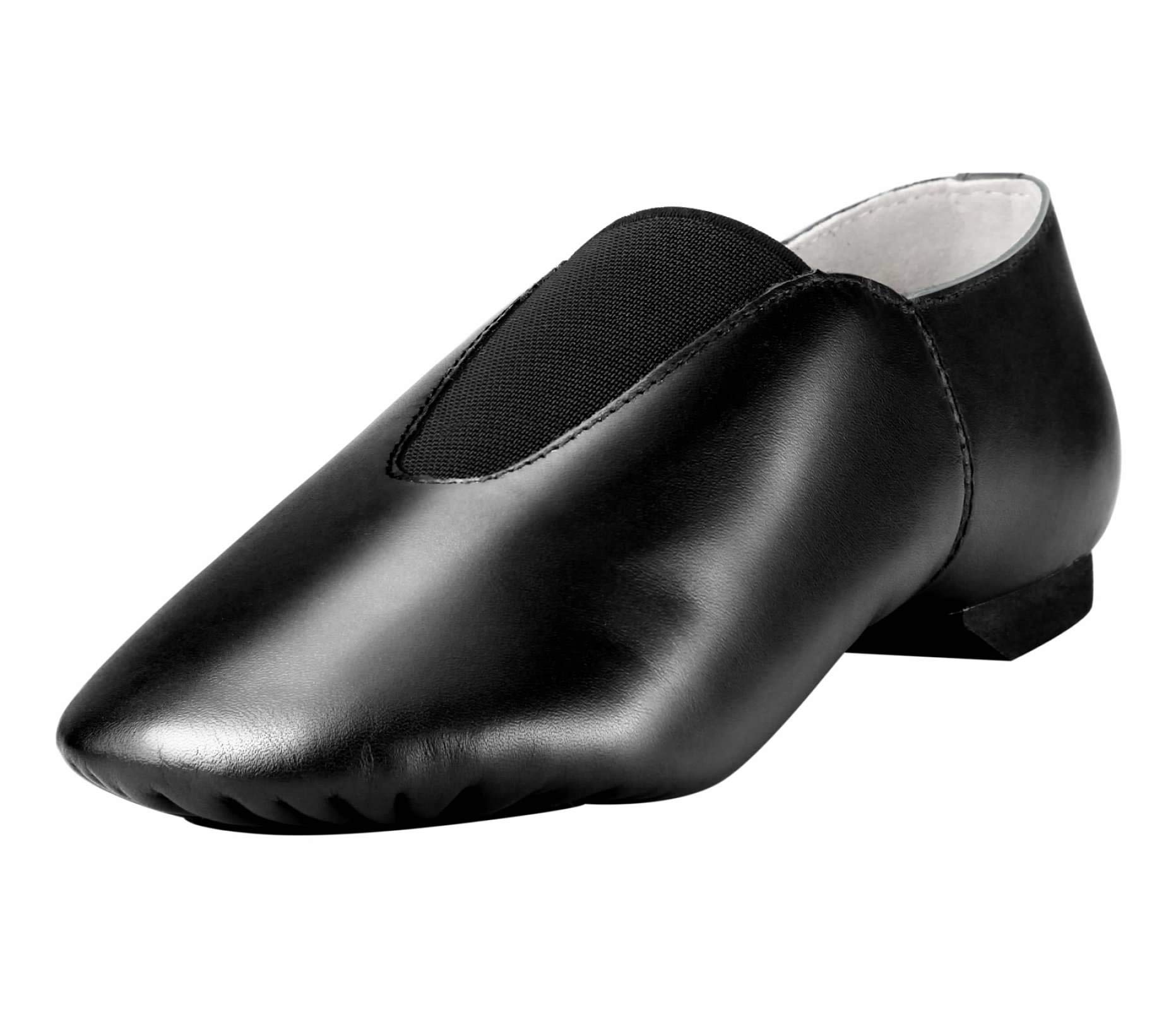 Linodes Leather Jazz Shoe Slip On (Toddler/Little Kid/Big Kid) with Elastic Top Piece