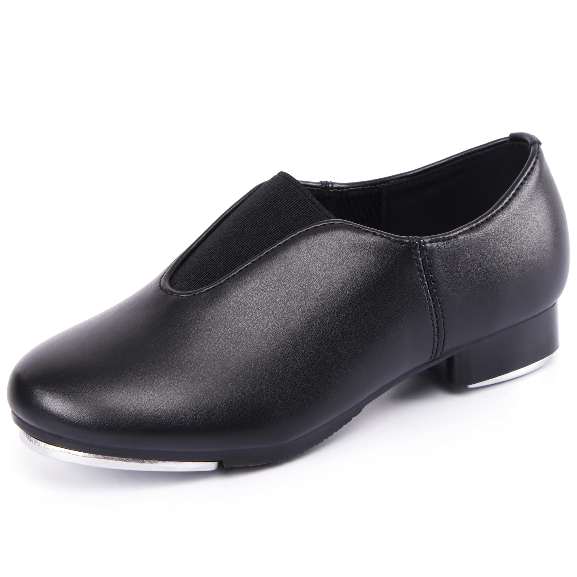 Linodes Unisex-Child Top Elastic Slip on Tap Shoe for Girls and Boys Tap Flat